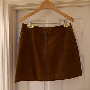 Free People Suede Brown Mini Skirt